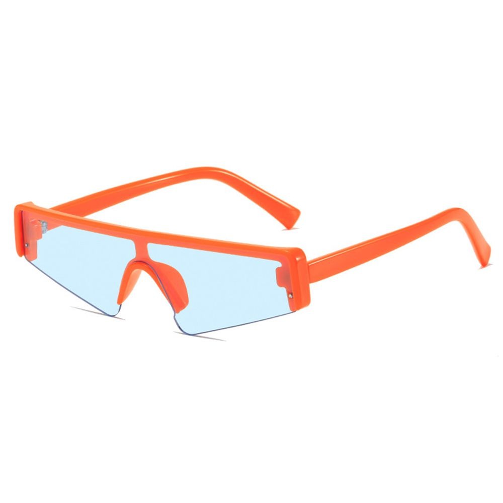 Irregular Shape Sports Sunglasses - Orange / One Size