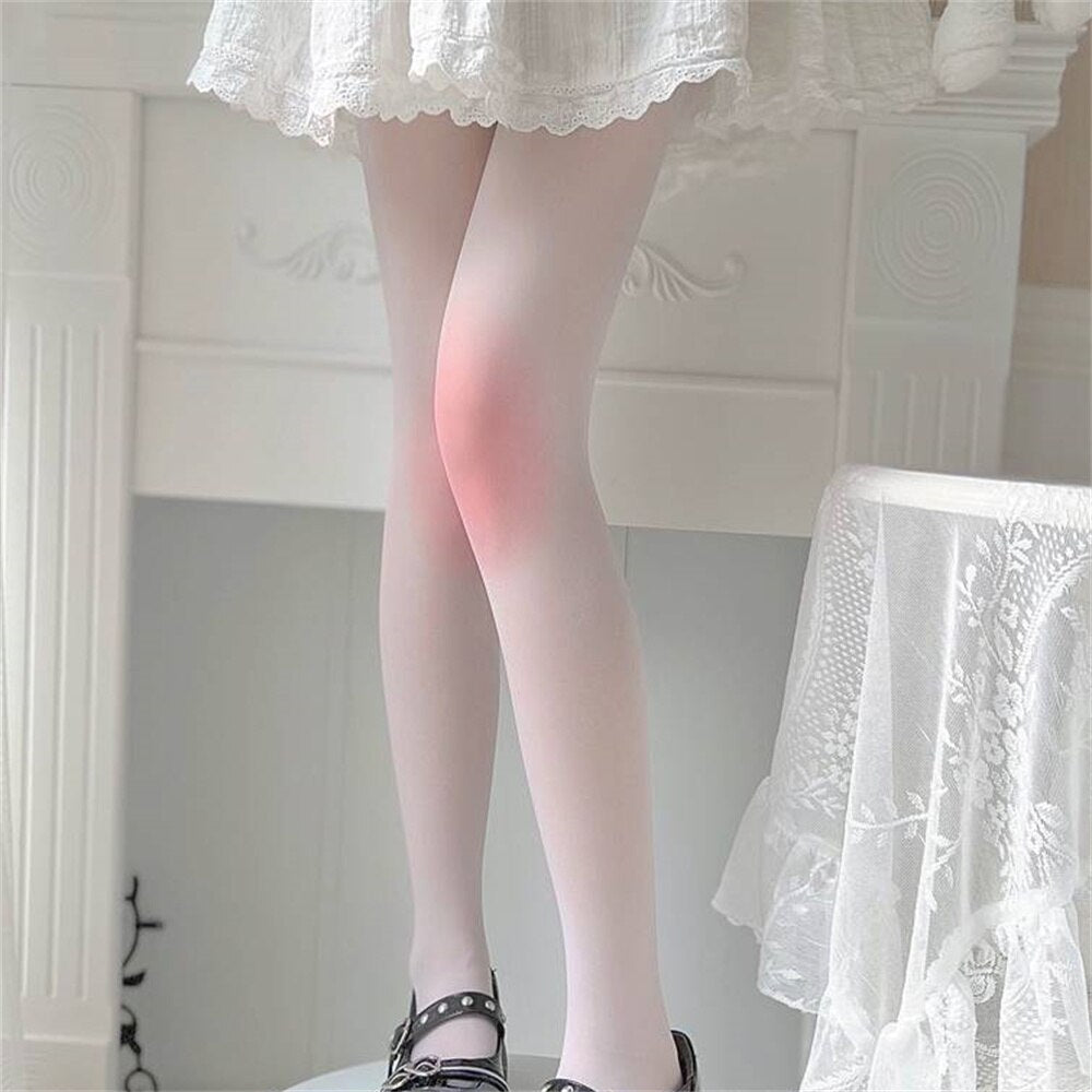 Gradient Blush White Stockings - One Size