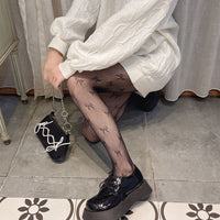 Thumbnail for Nylon Mesh Pantyhose - Black Ribbon / One Size - Socks