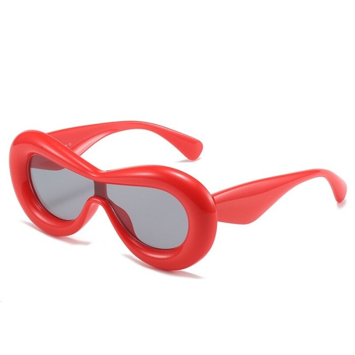 Unique Candy Color Lip Sunglasses - Red / One Size