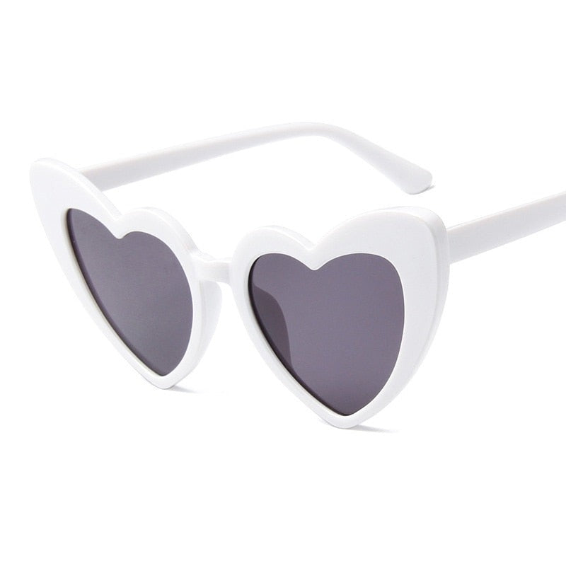 Heart Big Frame Eyewear Sunglasses - White / One Size