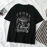 Thumbnail for Mushrooms And Moon Printed Harajuku T-shirts