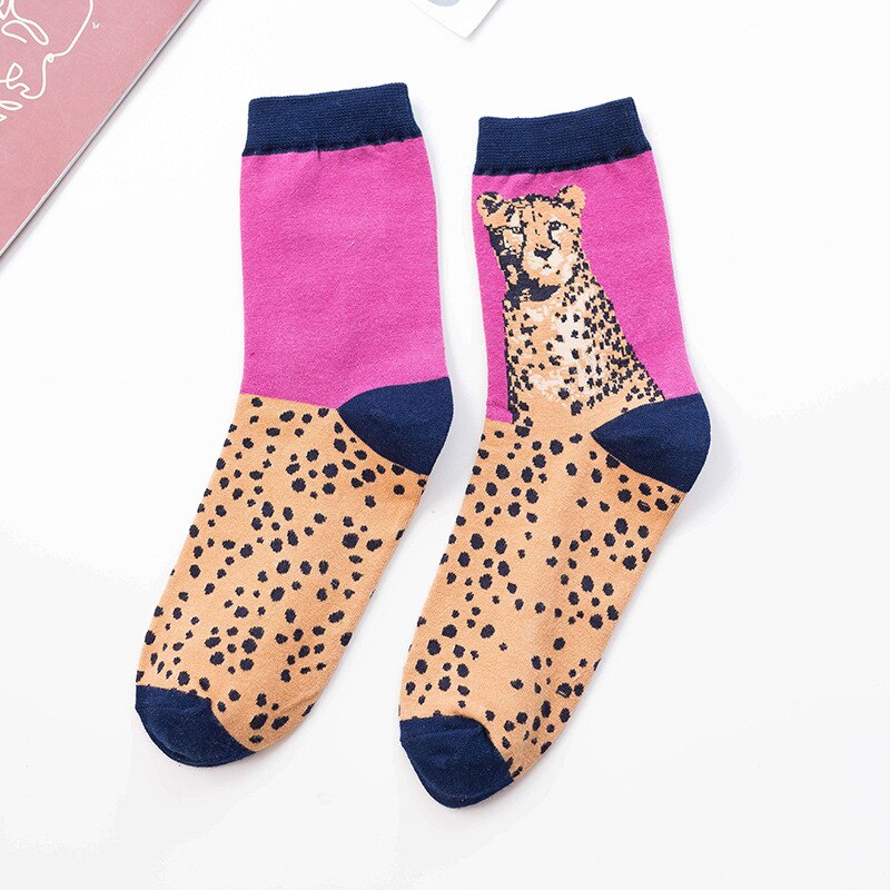 Cartoon Variety Socks - Pink-Blue / One Size