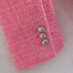 Elegant Textured Lapel Flip Pocket Long Sleeve Blazer