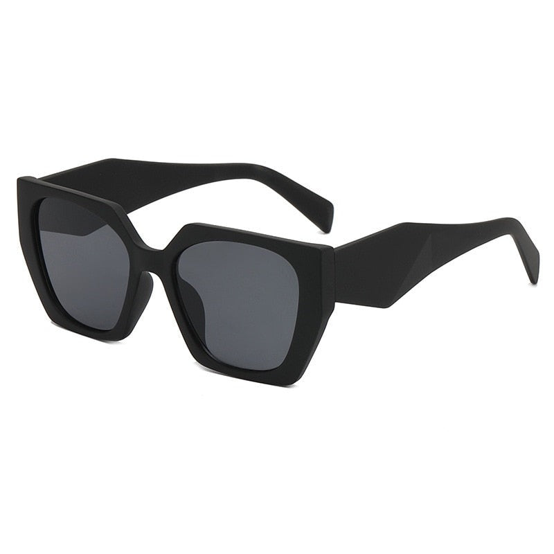 Square Polygonal Sunglasses - Black-Gray