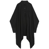 Thumbnail for Black Oversized Irregular Dark gothic style Shirt - S