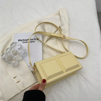 Thumbnail for Chocolate Small Shaped Shoulder Bag - Yellow /