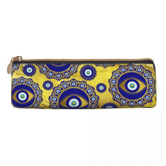 Eye Protection Amulet Design Pencil Case - Yellow-Blue / One
