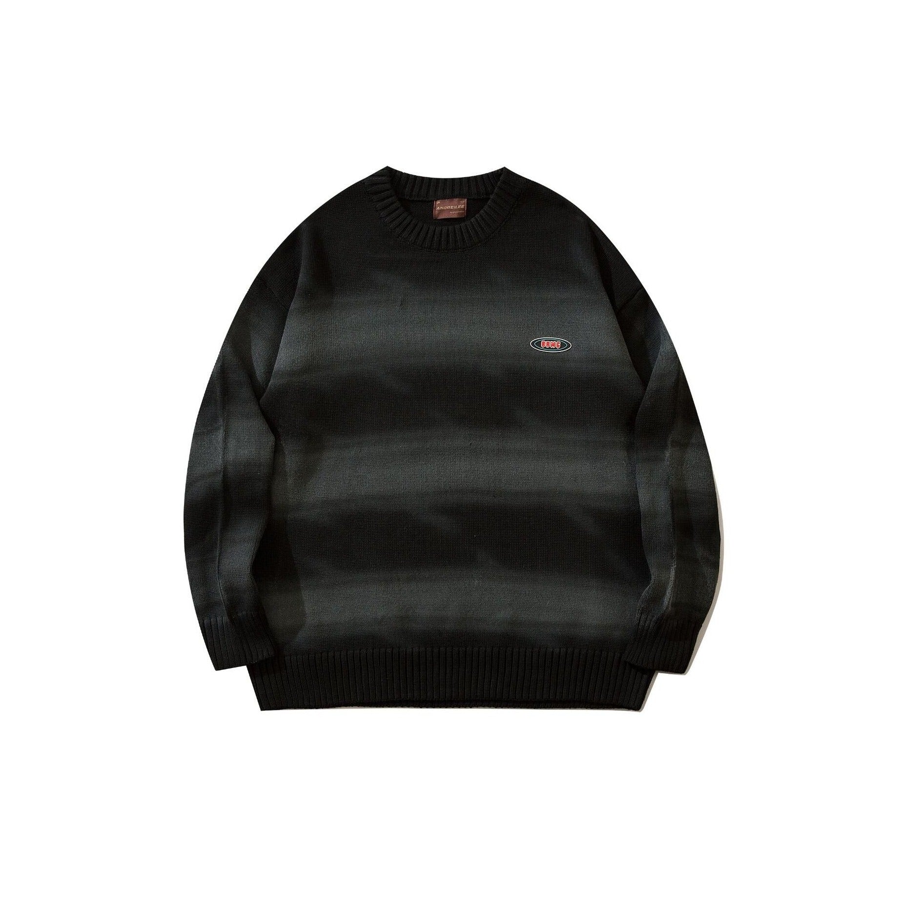 Striped Pullovers Knitted Sweater - Orange / M