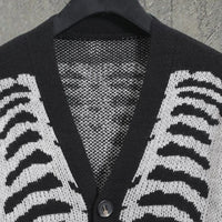 Thumbnail for Skeleton V-Neck Knitted Cardigan