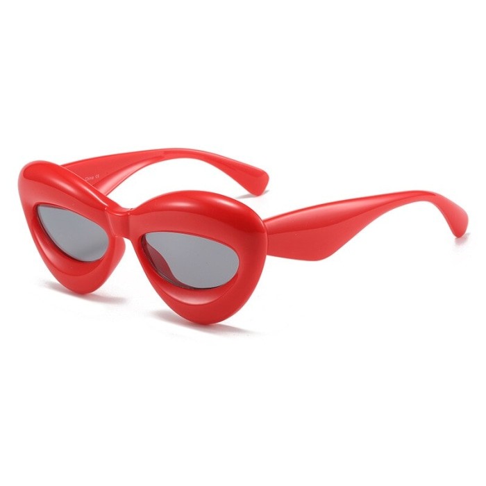 Unique Candy Color Lip Sunglasses - Red A / One Size