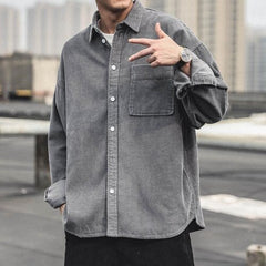 Loose Long Sleeve Urban Shirt - Gray / M - Shirts