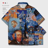 Thumbnail for Starry Night Mosaic Paintings Short Sleeve Shirt