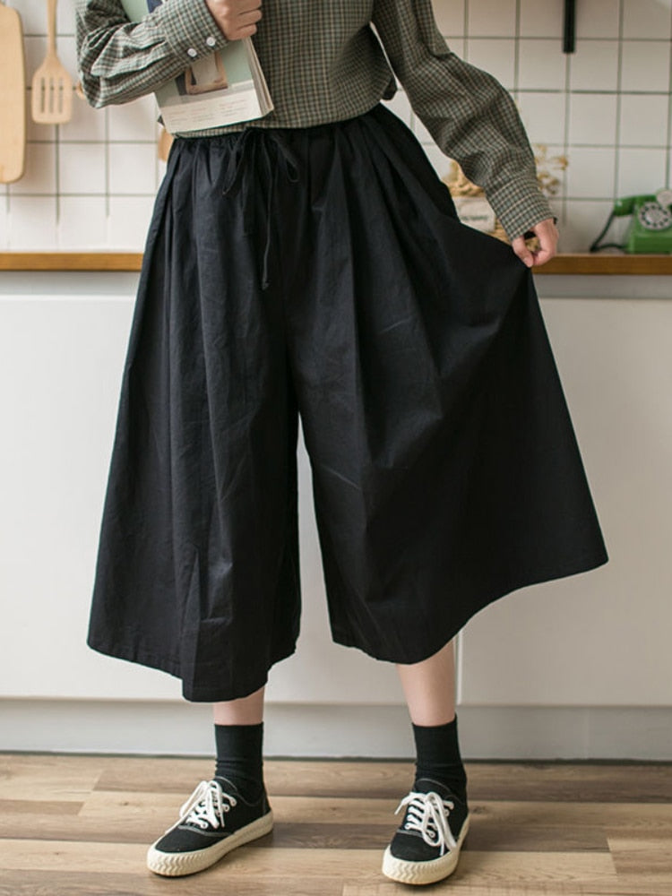 Culottes Pants - Black / S
