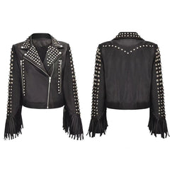 Rocker With Studded and Patches Jackets - Black / S