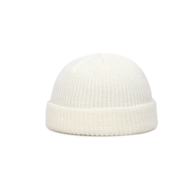 Solid Color Warm Knitted Beanies - White / One Size - Beanie
