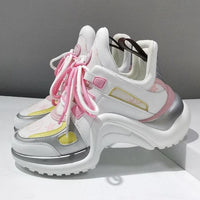 Thumbnail for Fashion Thick Sole Sports Shoes - Pink / 35