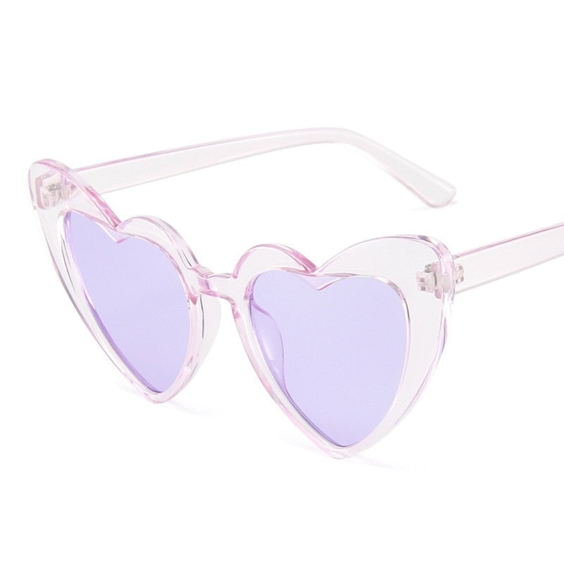 Heart Big Frame Eyewear Sunglasses - Light Purple / One Size