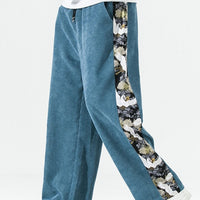 Thumbnail for Corduroy Sweatpants Solid Color - M / Blue.