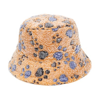 Thumbnail for Colorful Faux Fur Bucket Hat - Yellow-Gray / M 56-58cm