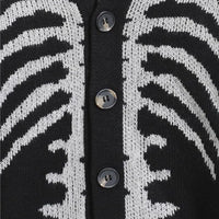 Thumbnail for Skeleton V-Neck Knitted Cardigan