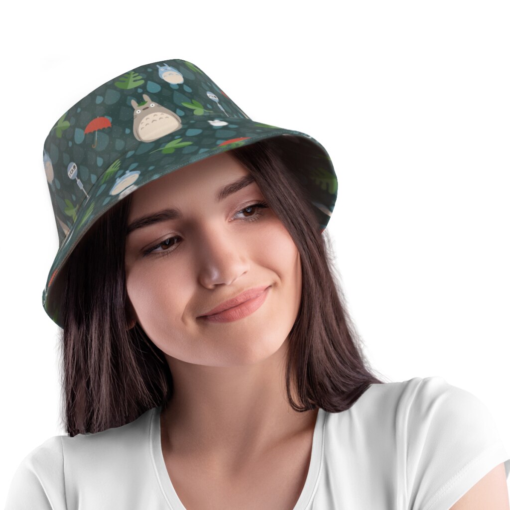 Rain And Leaves Bucket Hat - One Size / Green