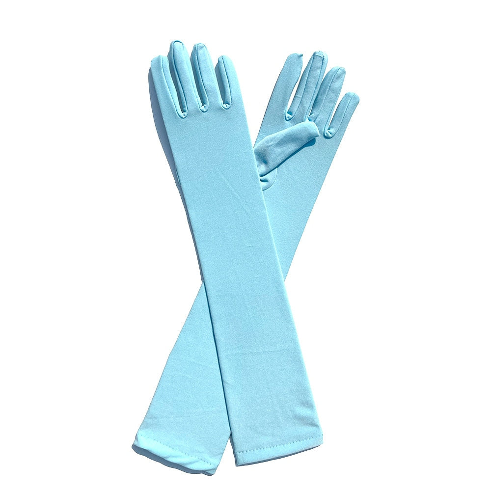 Long And Warm Soft Gloves - Light Blue / One Size