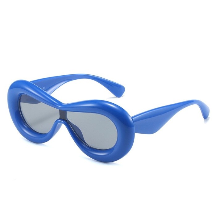 Unique Candy Color Lip Sunglasses - Blue / One Size