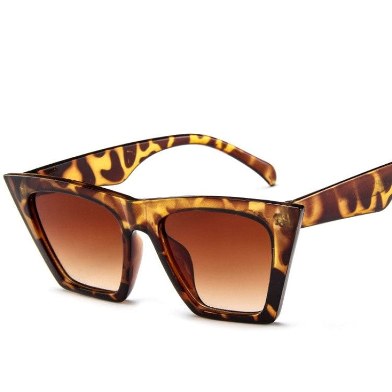 Gradient Cat Eye Sunglasses - Leopard / One Size