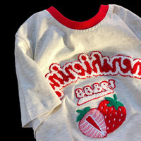 Thumbnail for Strawberry Fruit Embroidered Loose T-shirts - Gray / S -