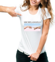 Michelangelo Creation of Adam TShirt - White / XS - T-Shirt