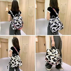 Cow Print PU Leather Handbags and Shoulder Bag - Backpack