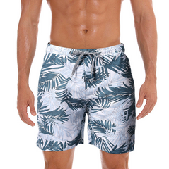 Palms Hawaiian Tropical Beach Shorts - White / M - Short