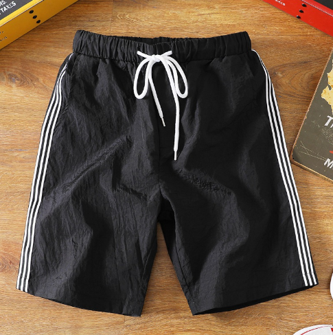 Solid Black Waterproof Beach Shorts - Short Pants