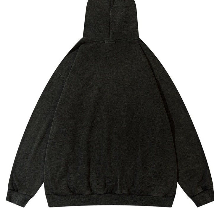Oversize with teeth embroidery hoodie - Hoodies