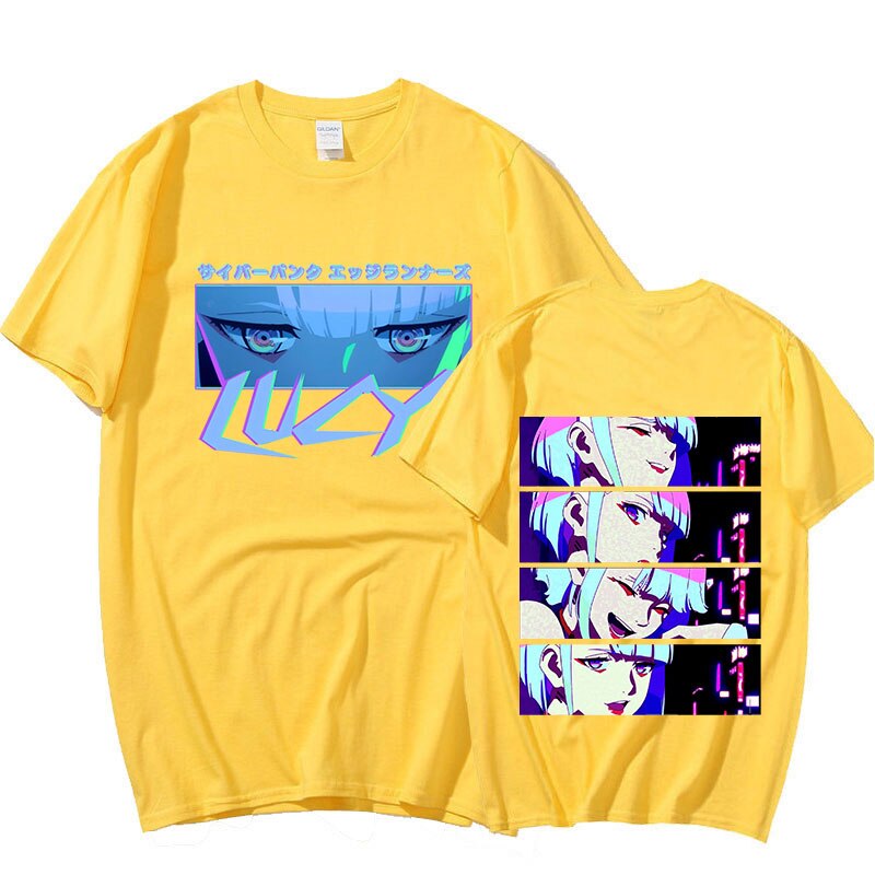 Lucy Cyberpunk Japanese Anime T-Shirts - Yellow / XS - 2077