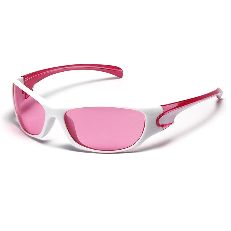 Sports Sunglasses - Pink-White / One Size