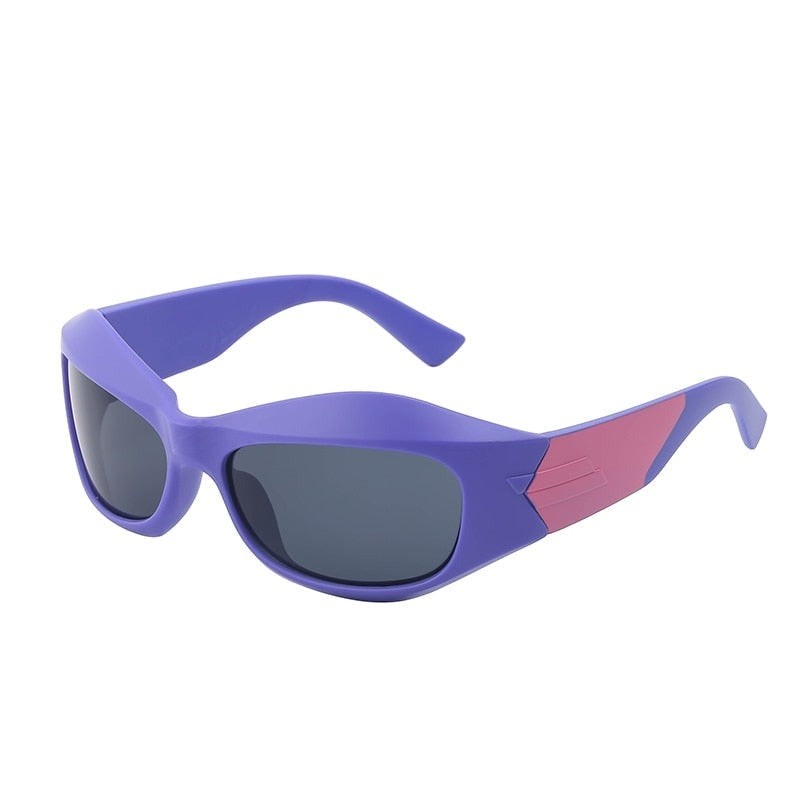 Cyberpunk Sport Sunglasses - Purple-Gray / One Size