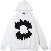 Thumbnail for Oversize with teeth embroidery hoodie - White / M - Hoodies