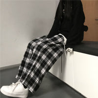 Thumbnail for Black and White Plaid Pants