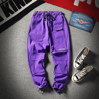 Thumbnail for Loose Cargo Pants With Multiple Pockets - S / Purple