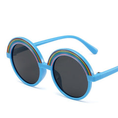 Rainbow Shape Round Sunglasses - Blue / One Size