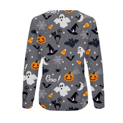 Halloween print round neck sweatshirt - Sweatshirts