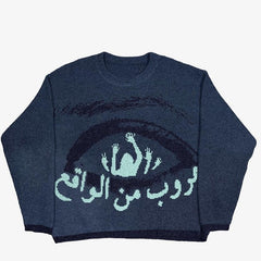 Goth Eyes Graphic Oversize Sweater