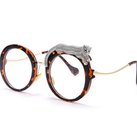 Thumbnail for Feline Retro Round Frame Anti Blue Light Glasses