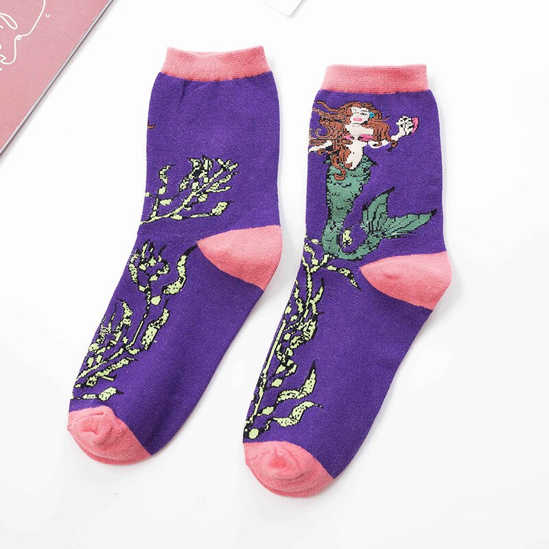 Cartoon Variety Socks - Purple / One Size