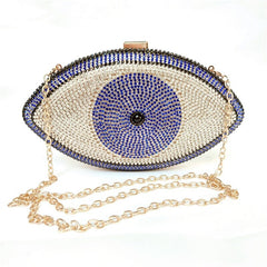 Protective Eye Shoulder Bag With Chain - White-Blue / One