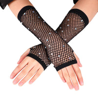 Thumbnail for Flash Diamond Mesh Gloves - Black-Short / One Size