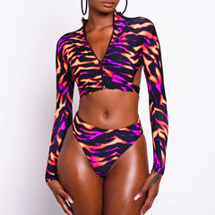 African Long-Sleeve Bikini Brazilian