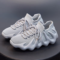 Thumbnail for Futuristic Platform Breathable Sporty Sneakers - Gray / 35